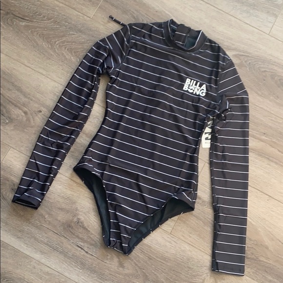 Billabong Black and White Striped Swimsuit - Picture 5 of 6